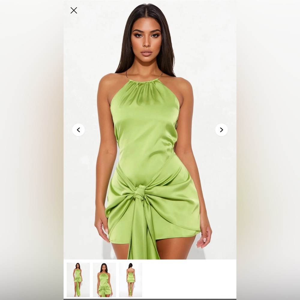 Fashion Nova Strapless Green Dress